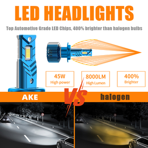 Bombilla LED para Auto AKE V68, <span class=keywords><strong>Precio</strong></span> al por Mayor, 90W 9000LM, Faro LED para Auto H11 H7 9005 9006 9012, Sistema de Iluminación Automotriz Universal - Product Image 4