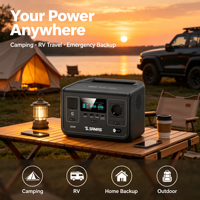 Générateur solaire 288Wh, station d'alimentation portable 300W, entrée solaire 100W, 8 sorties, onde sinusoïdale pure pour camping-car, camping, situations d'urgence