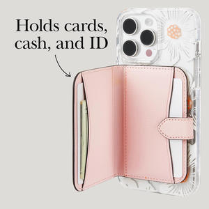 Luxury Bi-fold MagSafe <b>Wallet</b> Magnetic Leather Card <b>Holder</b> with Snap Closure for iPhone Slim Natural Grain Phone Card Bag - Product Image 3