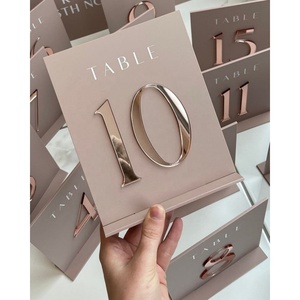 Numeri di tavolo in acrilico Design unico per decorazioni di nozze, numero di tavolo di ricevimento numeri di nozze per il ricevimento di nozze - Product Image 1