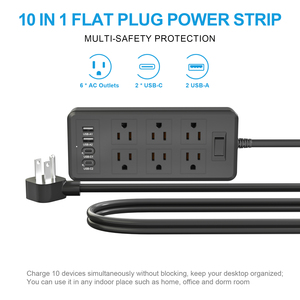 Cho UL chứng nhận 6-ổ cắm điện dải với 17W USB-C nhanh sạc tùy chỉnh 6-ổ cắm mở rộng ổ cắm miễn phí FBA nhãn - Product Image 3
