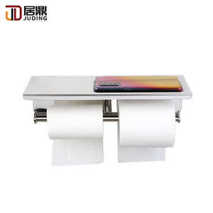 <span class=keywords><strong>Porte</strong></span>-<span class=keywords><strong>papier</strong></span> <span class=keywords><strong>toilette</strong></span> double en acier inoxydable SUS 304, <span class=keywords><strong>style</strong></span> <span class=keywords><strong>industriel</strong></span> moderne, sans perçage, poli, pour hôtel, fixation murale - Product Image 5