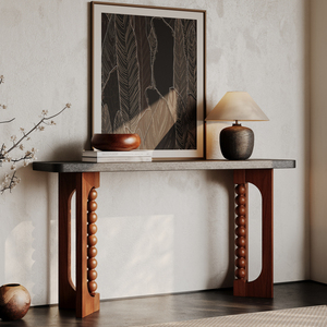 <b>Console</b> Table 59 Inch Wood Long Sofa Table Behind Couch Narrow Hallway Accent Table Unique Design - Product Image 2