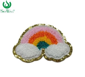 도매 쉐닐 자수 패치 리본 하트 별 꽃 무지개 디자인 의류 셔츠 가방 액세서리 청바지 모자용 아이언 온 와펜 - Product Image 6