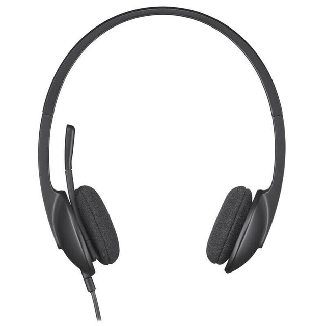 Logitech H340 USB Headset Noise Canceling Mic Over the Ear Computer Headphones Plug and Play for Office Call Center PC