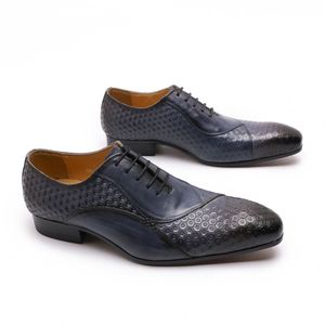 Chaussures Oxford en cuir véritable à lacets de haute qualité, chaussures habillées pour les affaires, les mariages, les fêtes, le bureau, chaussures de mode - Product Image 4