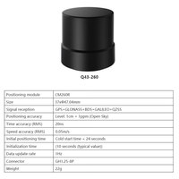 Penerima RTK Presisi Tinggi XYZ-GNSS Q43 Modul dan Antena Terintegrasi UM960 ZED-F9P GPS GLONASS Galileo BeiDou untuk Drone