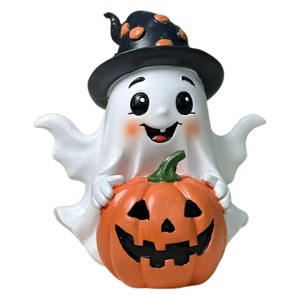 Decoración de Resina de Calabaza Fantasma para Halloween, Adorno Duradero para Escritorio o Exteriores - Product Image 5