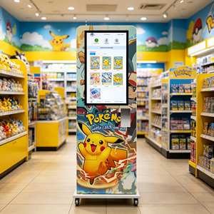 Petit <span class=keywords><strong>distributeur</strong></span> automatique de cartes à écran tactile de 32 pouces, personnalisé pour les cartes à collectionner, les cartes Pokémon, les cartes sportives, avec fonction de paiement par <span class=keywords><strong>carte</strong></span> de crédit - Product Image 1