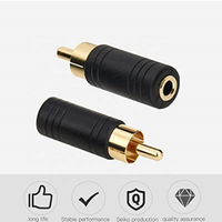 Adaptateur RCA Tigerwill AV027 (lot de 2) mâle vers femelle 3,5 mm, connecteur audio jack mono 1/8 pouce, plaqué or