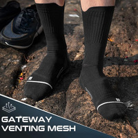 Chaussettes de sport athlétiques personnalisées avec logo, chaussettes de performance rembourrées, vente en gros, respirantes, anti-humidité, pour l'entraînement et la gym, pour hommes