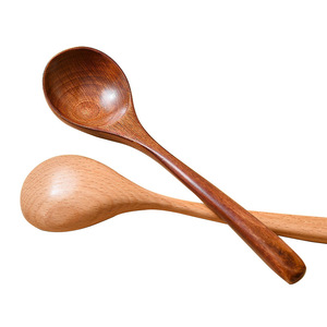 Japanese-style wooden <b>spoons</b> with long handles, suitable for home use, such as for soup or ramen. High-quality and - Product Image 4