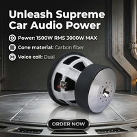 Subwoofer de voiture 12 pouces 1500W RMS DVC 4 Ohm à double bobine vocale, aimant 3x 100oz, moteur haute efficacité – Vente directe usine OEM