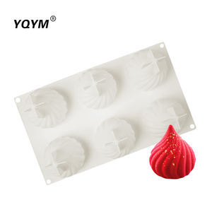 Moule en silicone cyclonique à 6 cavités de qualité alimentaire <span class=keywords><strong>pour</strong></span> pains vapeur, mousses françaises, desserts et gâteaux - Product Image 2