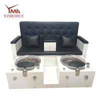 Fauteuil de pédicure double de luxe avec spa pour les pieds, nouveau design, mobilier de pédicure double pour centre de spa