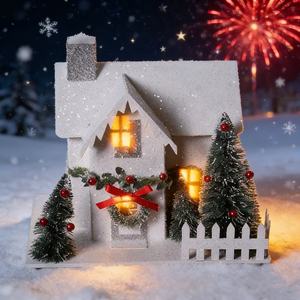 Ornement <span class=keywords><strong>de</strong></span> Noël <span class=keywords><strong>de</strong></span> luxe SOTE pour la maison, blanc avec lumière, vente en gros d'usine pour la décoration intérieure <span class=keywords><strong>de</strong></span> Noël - Product Image 3