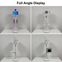 Vergrößerte Metall-Fotobox mit 15,6 Zoll verstellbarem Touchscreen, Kamera und LED-Lichtleiste für Bar, Hochzeit, Party-Verleih