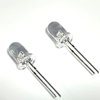 Diode LED UV F5 0,5W, couleur UV 365nm-370nm, T1 3/4, lentille transparente, tête ronde, broches courtes 5mm, 3,4-3,6V 20mA