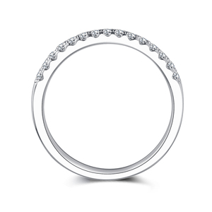 Ensemble d'alliances pour femmes en argent sterling 925 petit VVS D couleur 0.225ct Moissanite plaqué rhodium pavé réglage brillant élégant - Product Image 3