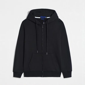 TIANCHEN pur coton décontracté <span class=keywords><strong>Joker</strong></span> Polo solide motif fermeture éclair à capuche pour automne surdimensionné hommes femmes Double fermeture éclair à capuche # RL-034 - Product Image 2