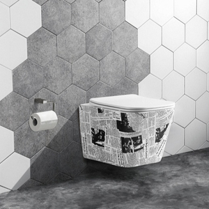 Una pieza cerámica sanitaria <span class=keywords><strong>inodoro</strong></span> colgado en la pared de baño Wc lavado de porcelana cerámica de pared colgaba en los baños - Product Image 2