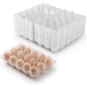 15 Egg Tray Transparent Disposable Plastic Egg Packaging Box Plastic Tray Of Egg