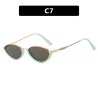 Lunettes de soleil œil de chat en métal à monture fine, protection UV400, style européen et américain, unisexe, pour le voyage
