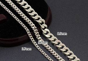 2.5/3/3.7/4/4.6/5.2/5.6/6/7/7.7/8 MM Italie 925 argent Sterling cubain <span class=keywords><strong>gourmette</strong></span> chaîne collier rouleau pour hommes - Product Image 2