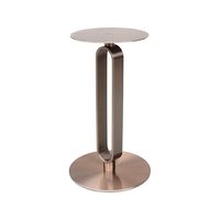 Table d'appoint ronde de luxe en acier inoxydable et en fonte avec base en or rose pour les pieds de meubles de salon et de chambre à coucher en plein air