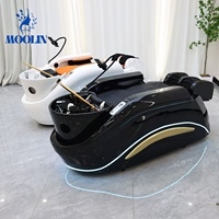 Cama de Spa Japonesa Eléctrica de Lujo Moolin con Cascada, Lavacabezas, Masaje y Pedicura, Cama Facial, Mobiliario para Salón de Belleza