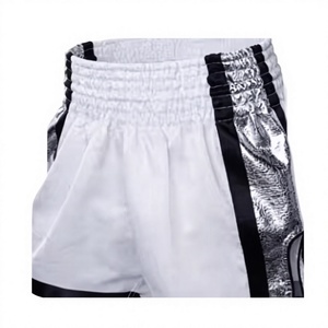 <b>Men</b> Athletic Boxing Shorts Custom Design Breathable Quick Dry Training Mid Waist Color Blocked <b>Satin</b> Shorts Red Black Elastic - Product Image 3