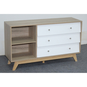 Trắng 3-ngăn kéo tallboy tủ quần áo hiện đại ngực của ngăn kéo cho quần áo lưu trữ lowboy Bàn Cạnh Giường ngủ cho ăn uống và khách sạn sử dụng - Product Image 1