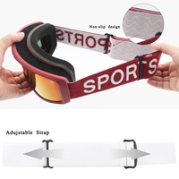 Logo personnalisé sur la sangle, logo laser sur la lentille, lunettes de ski cylindriques anti-buée, anti-choc, lunettes de snowboard, lunettes de ski pour hommes