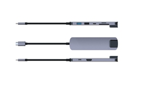 Syong 6 trong <span class=keywords><strong>1</strong></span> MACBOOK iPad Pro không khí USB C <span class=keywords><strong>Splitter</strong></span> Docking Station với một cú nhấp chuột nút màn hình Multiport Adapter trong kho - Product Image 4