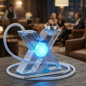 Chicha manuelle en forme de X avec lumière LED, vente en gros, chicha arabe en acrylique, nouveau design créatif, ensemble de chicha pour bar - Product Image 2