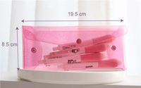 Étui à crayons créatif coréen minimaliste en PVC transparent gravé au laser, portable, pliable, avec fermeture à pression, étui à crayons scintillant