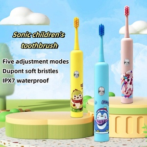 แปรงสีฟันไฟฟ้าขนนุ่มแบบชาร์จได้ เป็นมิตรกับสิ่งแวดล้อม สำหรับเด็ก กันน้ำ IPX7 พกพาสะดวก ใช้ในบ้าน พร้อมดีไซน์การ์ตูน - Product Image 2