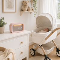 Réveil à bruit blanc avec veilleuse et musique apaisante pour chambre d'enfant, lampe de chevet pour le réveil