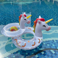 Piscine d'eau flotteur semi brillant licorne anneau de bain cheval enfants piscine d'eau jouet anneau de bain