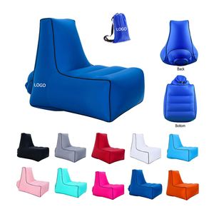 Custom Logo Printed Outdoor Camping Beach Couch Air <b>Sofa</b> Bed Folding Portable Sleeping Bag <b>Inflatable</b> Camping Air Chair - Product Image 1