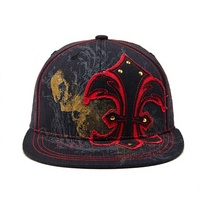 Gorra Snapback Personalizada de 6 Paneles con Diseño Espigado, Bordado con Cuentas, Visera Plana, Estilo Hip Hop y Streetwear