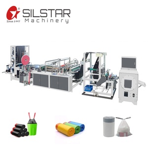 Heavy duty biodegradable garbage bag making machine plastic Drawstring Bag Making Machine for rope tie garbage bag