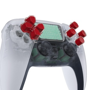ปุ่ม D-pad แบบสองสีแดงคาร์ไมน์และใส สำหรับเปลี่ยนปุ่มแอคชั่นแบบกำหนดเอง ไม่มีลายตัวอักษร สำหรับจอยคอนโทรลเลอร์ PS5 - Product Image 1