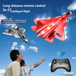 เครื่องบินบังคับวิทยุขนาดเล็ก SJY-<span class=keywords><strong>SU57</strong></span> 2.4G พร้อมไฟ LED ของเล่นเครื่องบินบังคับวิทยุแบบร่อน ทำจากโฟม EPP เหมาะสำหรับเป็นของขวัญ - Product Image 3