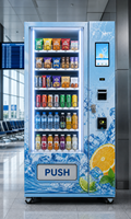 Máquina Expendedora Refrigerada con Pantalla Táctil, Máquina Expendedora de Bebidas, Aperitivos y Alimentos, Sistema de Pago en Efectivo y con Tarjeta