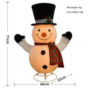 Directo del fabricante Decoraciones para fiestas de Navidad LED Hierro forjado Muñeco de nieve Luces de Navidad Arreglo de escena de vacaciones - Product Image 6