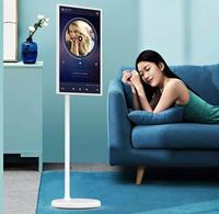 Layar Sentuh 32 Inci 128GB Dapat Diputar Sepenuhnya, TV Android Portabel dengan Lampu Latar LED Putih, Dapat Diisi Ulang, Full HD, Speaker Internal