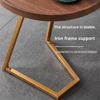 Vente en gros de meubles de salon nordiques modernes Table basse d'angle en bout Plateau latéral en bois massif Table d'appoint en métal et en bois