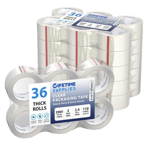 36 Rotoli di Nastro Adesivo Premium Trasparente da <span class=keywords><strong>2</strong></span>,4 Mil, 110 Iarde Ciascuno (3960 Iarde Totali), Nastro Biadesivo Extra Adesivo in Silicone per Imballaggio Resistente - Product Image 1