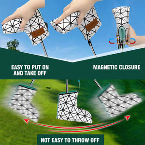 Golf <b>Headcover</b> Manufacturer Custom Golf Club Head Covers Regular/Large Diamond Lattice Pu Leather <b>Putter</b> <b>Headcover</b> Blade - Product Image 3